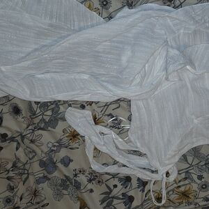 Fashion Nova White Textured Blouse